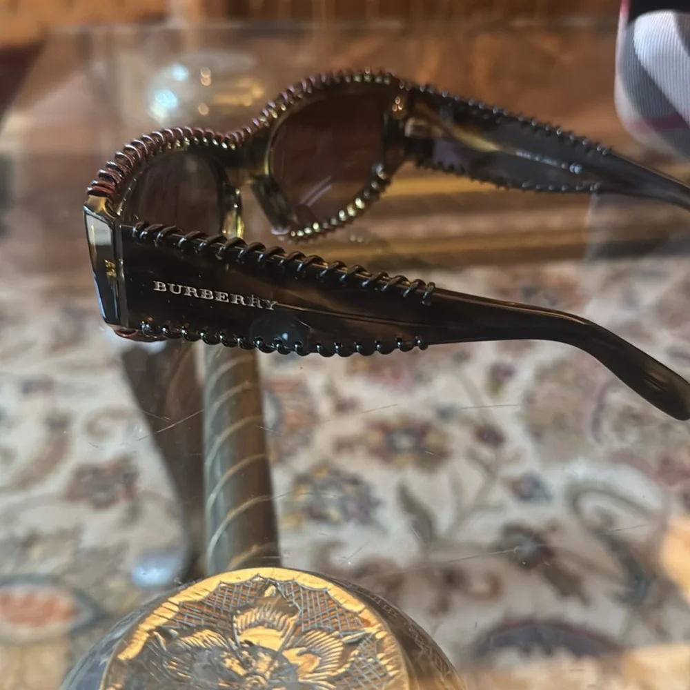 Sunglasses Burberry Elegant Brown Beaded Sunglasses made in Italy